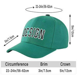 Custom Light Green Black-White Curved Eaves Sport Design Baseball Cap