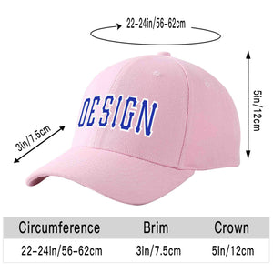 Custom Pink Royal-White Curved Eaves Sport Design Baseball Cap