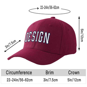 Custom Red Wine White-Navy Curved Eaves Sport Design Baseball Cap