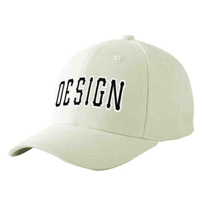 Casquette de baseball de conception de sport incurvée noir-blanc crème personnalisée