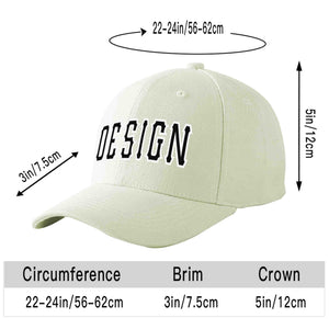 Casquette de baseball de conception de sport incurvée noir-blanc crème personnalisée