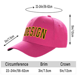 Custom Rose Red Black-Gold Curved Eaves Sport Design Baseball Cap