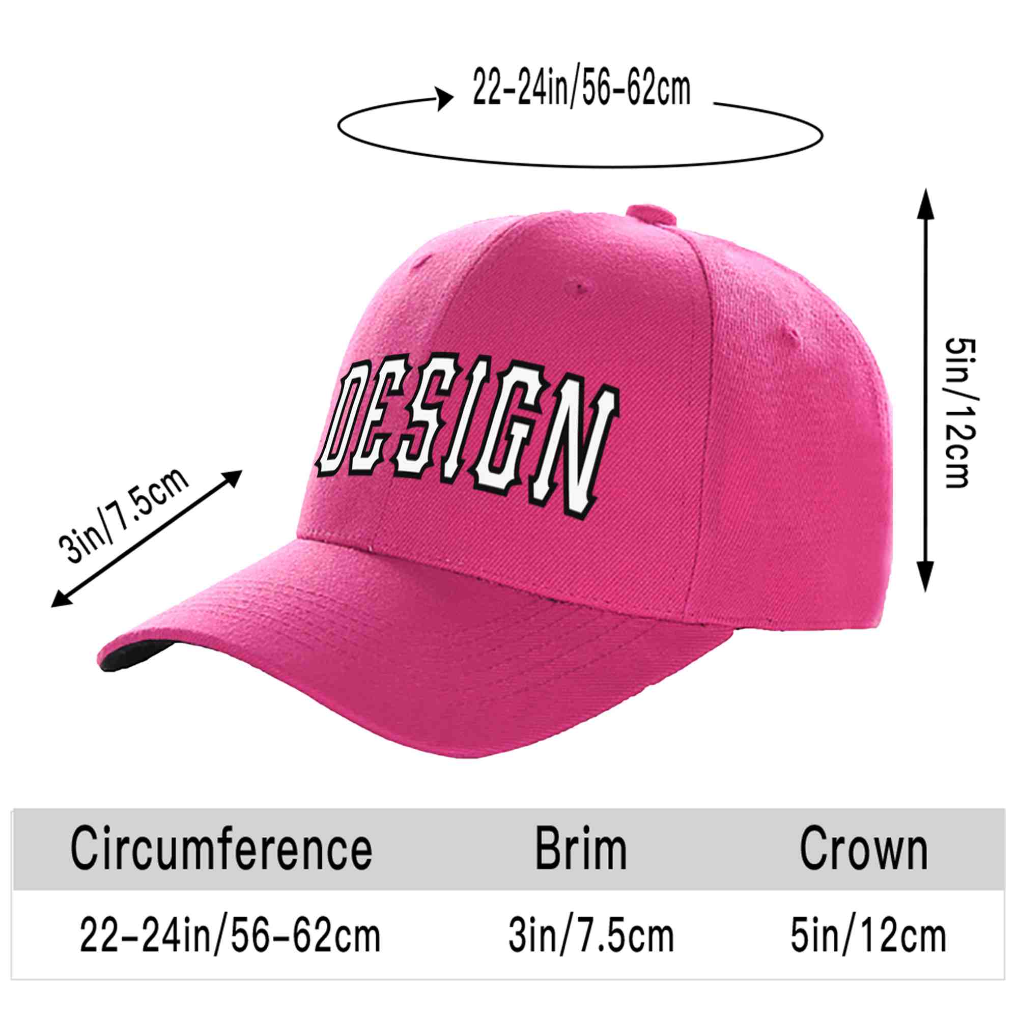 Custom Rose Red White-Black Curved Eaves Sport Design Baseball Cap