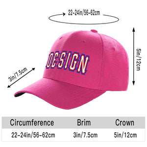 Custom Rose Red White-Red Curved Eaves Sport Design Baseball Cap