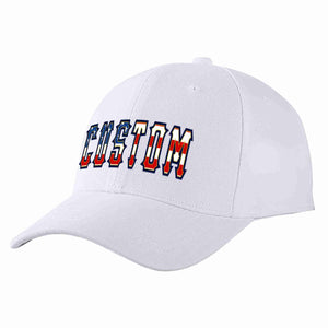 Custom White Vintage USA Flag-Gold Curved Eaves Sport Baseball Cap Design for Men/Women/Youth