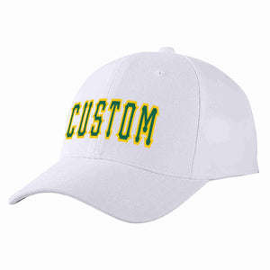 Casquette de baseball de sport incurvée blanche Kelly vert-jaune personnalisée pour hommes/femmes/jeunes