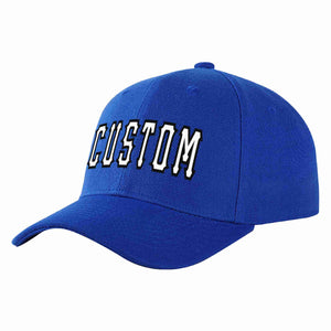 Custom Royal White-Black Curved Eaves Sport Baseball Cap Design for Men/Women/Youth