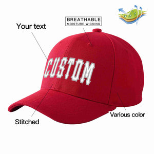 Conception personnalisée de casquette de baseball de sport incurvée rouge blanc-gris pour hommes/femmes/jeunes