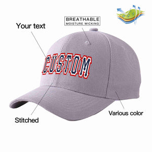 Custom Gray Navy-White Curved Eaves Sport Baseball Cap Design for Men/Women/Youth