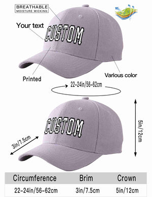 Custom Gray White-Black Curved Eaves Sport Baseball Cap Design for Men/Women/Youth