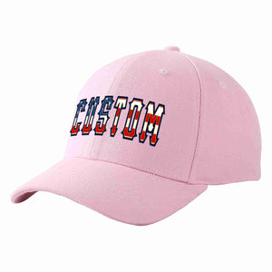 Custom Pink Vintage USA Flag-Gold Curved Eaves Sport Baseball Cap Design for Men/Women/Youth