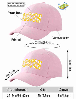 Custom Pink White-Gold Curved Eaves Sport Baseball Cap Design for Men/Women/Youth