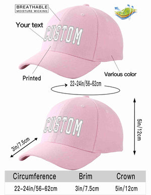 Custom Pink White-Gray Curved Eaves Sport Baseball Cap Design for Men/Women/Youth