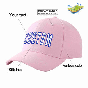 Custom Pink White-Royal Curved Eaves Sport Baseball Cap Design for Men/Women/Youth