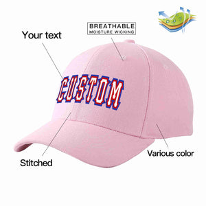 Conception personnalisée de casquette de baseball de sport incurvée rose blanc-rouge pour hommes/femmes/jeunes