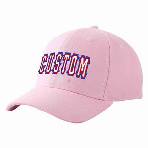 Conception personnalisée de casquette de baseball de sport incurvée rose blanc-rouge pour hommes/femmes/jeunes