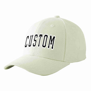 Conception personnalisée de casquette de baseball de sport incurvée noir-blanc crème pour hommes/femmes/jeunes