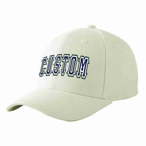 Casquette de baseball de sport incurvée, crème, bleu marine et blanc, personnalisée, pour hommes/femmes/jeunes