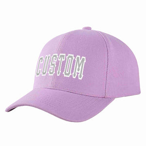 Custom Light Purple Gray-White Curved Eaves Sport Baseball Cap Design for Men/Women/Youth