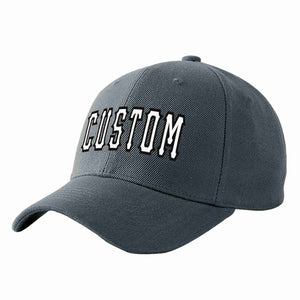 Custom Dark Gray White-Black Curved Eaves Sport Baseball Cap Design for Men/Women/Youth