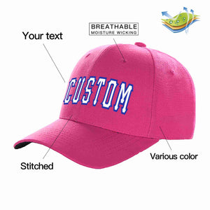 Casquette de baseball de sport incurvée personnalisée Rose rouge blanc-royal pour hommes/femmes/jeunes