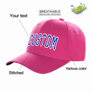 Casquette de baseball de sport incurvée personnalisée Rose rouge Royal-blanc pour hommes/femmes/jeunes