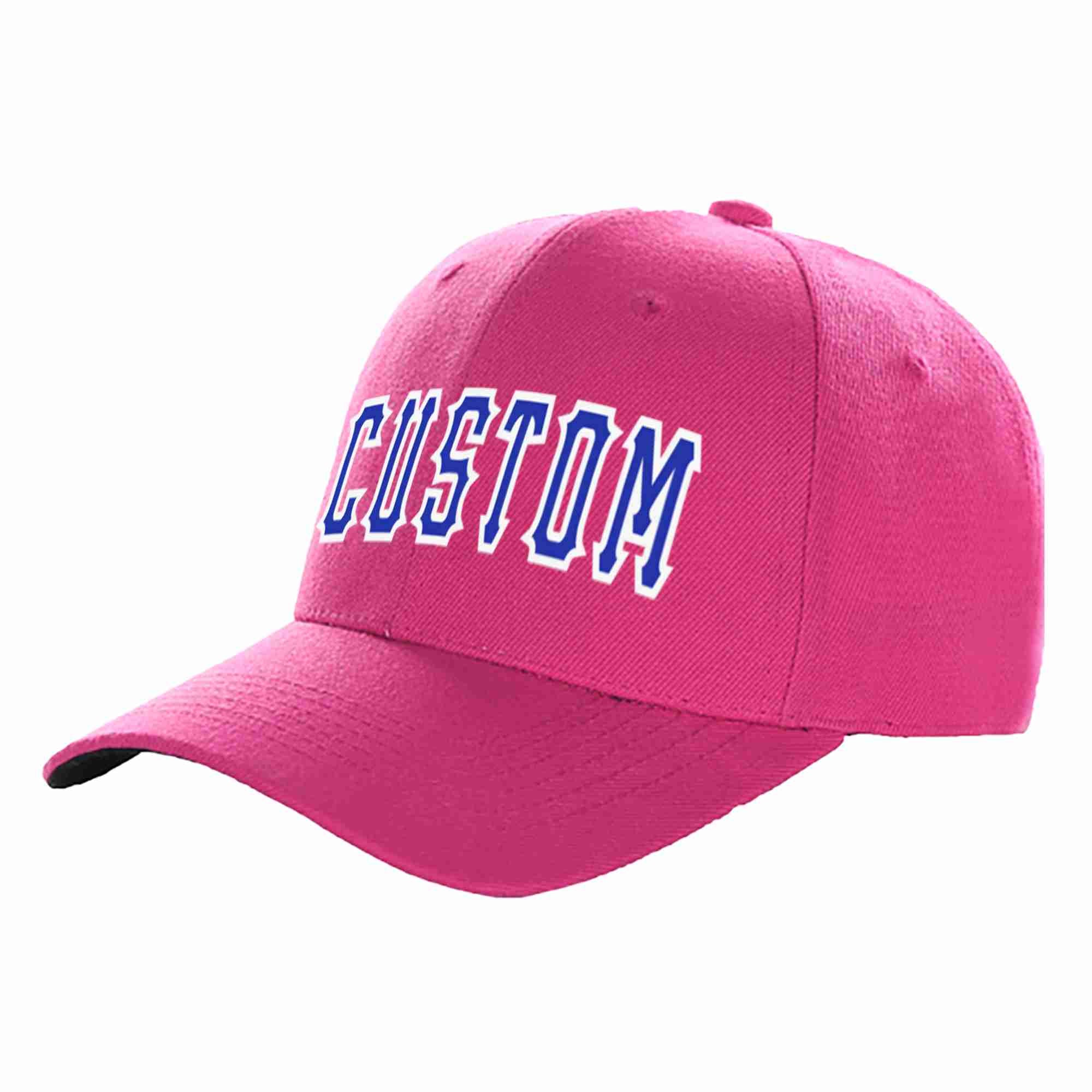 Casquette de baseball de sport incurvée personnalisée Rose rouge Royal-blanc pour hommes/femmes/jeunes