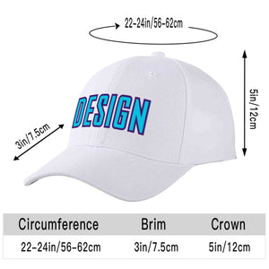 Casquette de baseball incurvée personnalisée, blanc, bleu clair, violet, design sportif