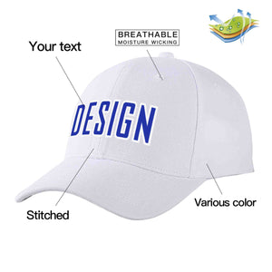 Casquette de baseball personnalisée blanche royale-blanche incurvée Eaves Sport Design