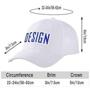 Casquette de baseball personnalisée blanche royale-blanche incurvée Eaves Sport Design