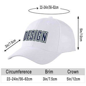 Casquette de baseball personnalisée blanche marine-blanche incurvée Eaves Sport Design