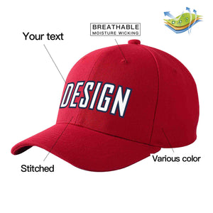 Casquette de baseball courbée personnalisée rouge blanc-marine Eaves Sport Design