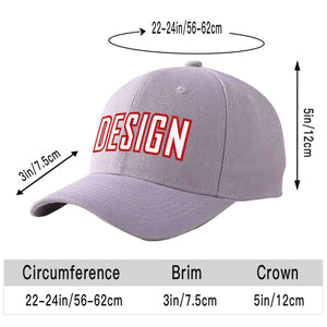 Casquette de baseball personnalisée gris blanc-rouge incurvée Eaves Sport Design