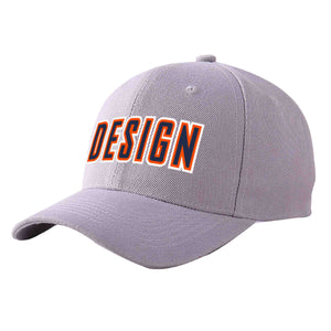 Casquette de baseball courbée Eaves Sport Design personnalisée gris marine-orange