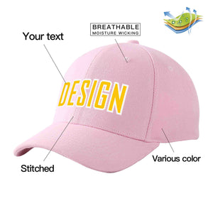 Casquette de baseball personnalisée en or rose et blanc avec avant-toit incurvé