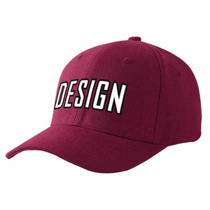 Casquette de baseball de conception de sport d'avant-toit incurvé blanc-noir de vin rouge personnalisé