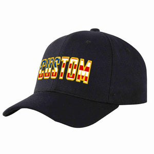 Custom Black Vintage USA Flag-Gold Curved Eaves Sport Baseball Cap Design for Men/Women/Youth