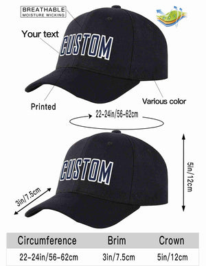 Custom Black Navy-White Curved Eaves Sport Baseball Cap Design for Men/Women/Youth