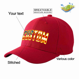 Custom Red Vintage USA Flag-Gold Curved Eaves Sport Baseball Cap Design for Men/Women/Youth