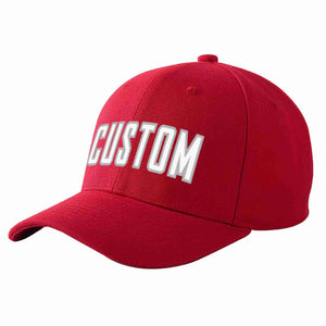 Conception personnalisée de casquette de baseball de sport incurvée rouge blanc-gris pour hommes/femmes/jeunes