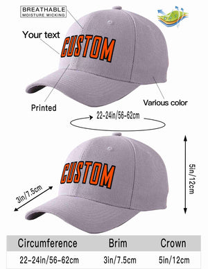 Custom Gray Orange-Black Curved Eaves Sport Baseball Cap Design for Men/Women/Youth