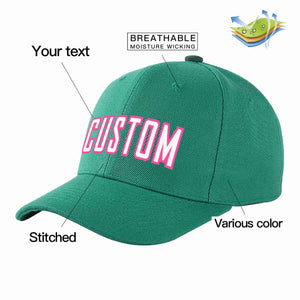 Custom Light Green White-Pink Curved Eaves Sport Baseball Cap Design for Men/Women/Youth