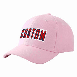 Custom Pink Red-Navy Curved Eaves Sport Baseball Cap Design for Men/Women/Youth