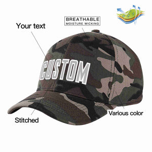 Casquette de baseball de sport incurvée gris-blanc camouflage personnalisée pour hommes/femmes/jeunes