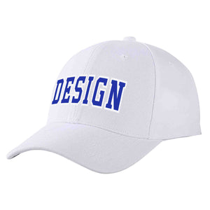 Casquette de baseball personnalisée blanche royale-blanche incurvée Eaves Sport Design