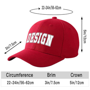 Custom Red White-Gray Curved Eaves Sport Design Baseball Cap