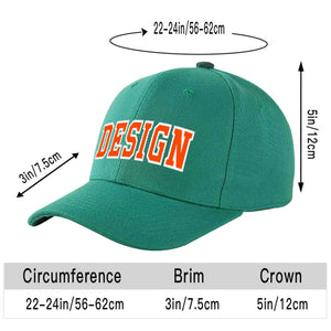 Casquette de baseball incurvée personnalisée vert clair orange-blanc avec avant-toit