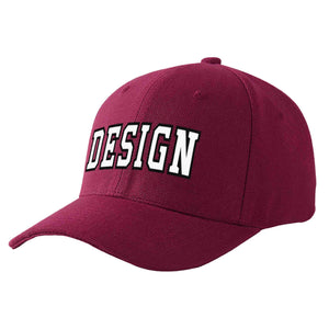 Casquette de baseball de conception de sport d'avant-toit incurvé blanc-noir de vin rouge personnalisé