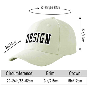 Casquette de baseball de conception de sport incurvée noir-blanc crème personnalisée