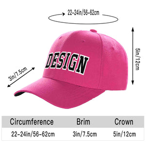 Custom Rose Red Black-White Curved Eaves Sport Design Baseball Cap